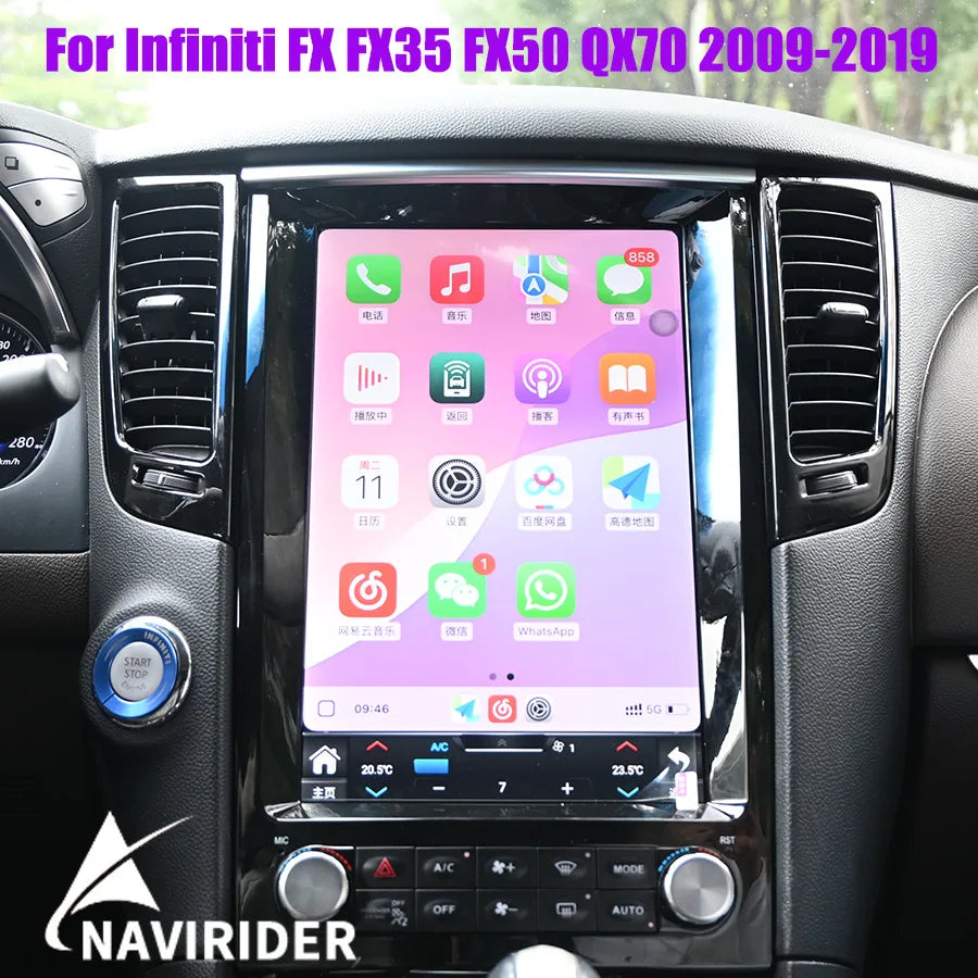 256GB Stereo Multimedia Player For Infiniti FX FX35 FX50 QX70 2009-2019 Carplay 4G GPS Nav | AUTOKITSHOP