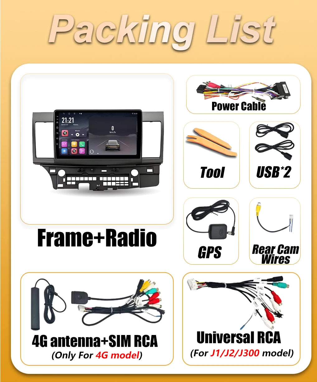 Android 16 Carplay Car Radio For MITSUBISHI LANCER 9 10 X 2008 2009 2010 2011 - 2016 Auto  | AUTOKITSHOP