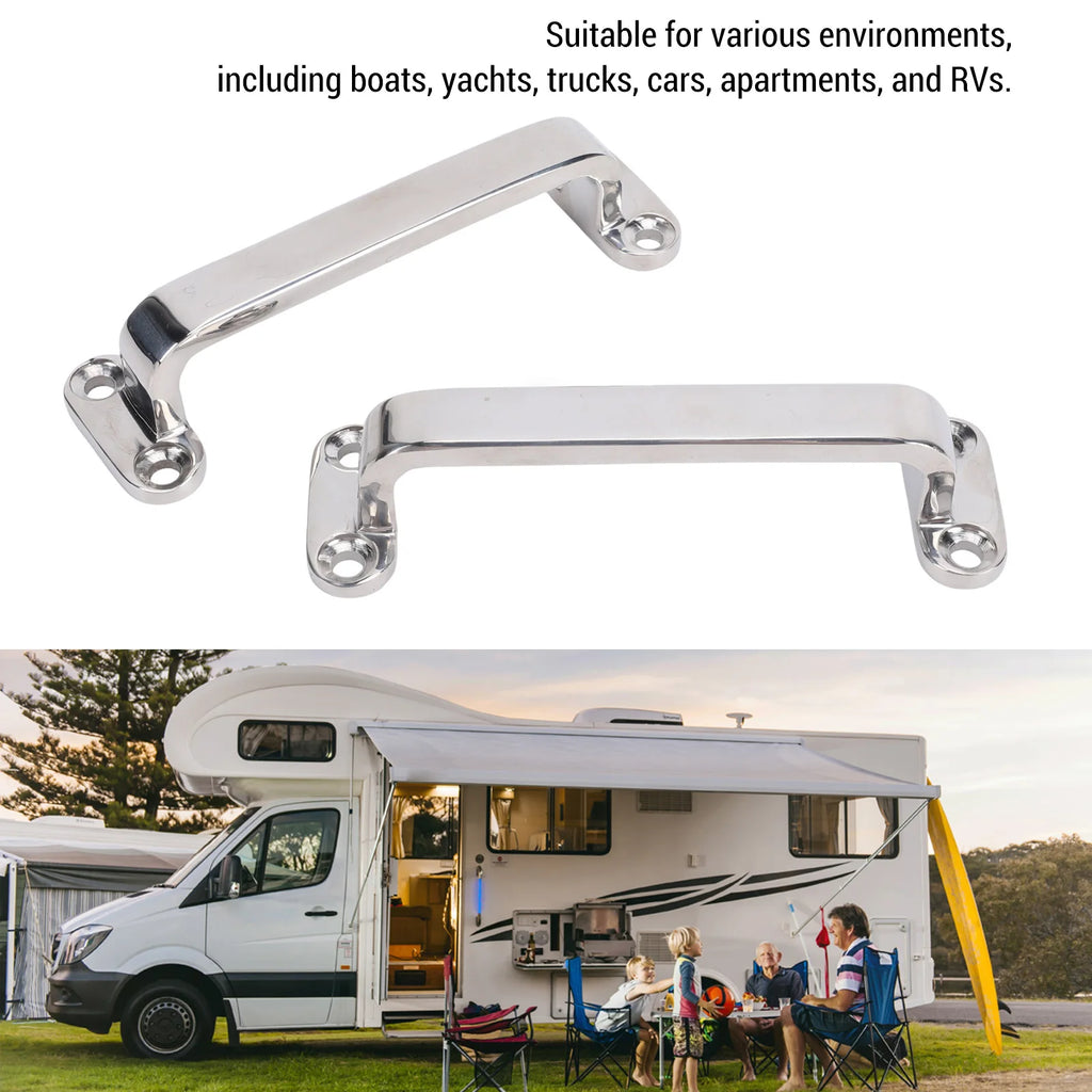 Boat Door Grab Handle 316 Stainless Steel 120mm Marine Handrail Handle for Yachts RVs Metal Grab - Automotive LED Light