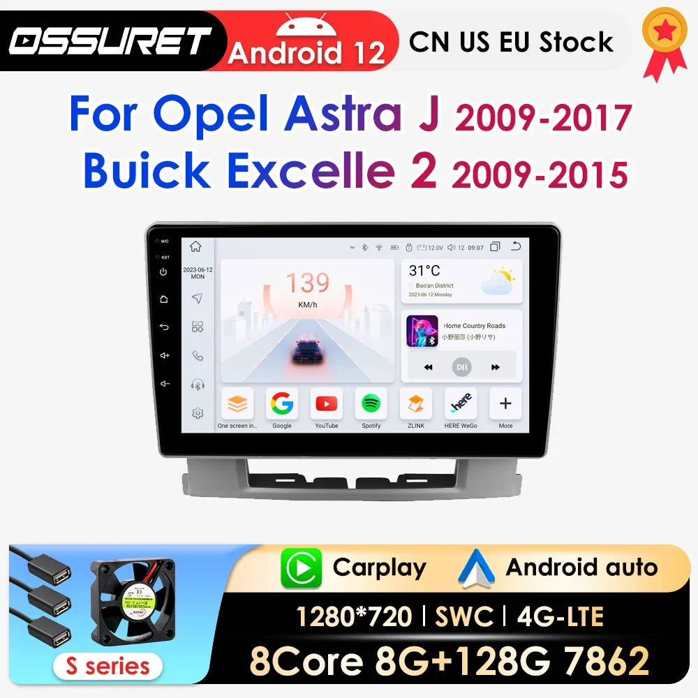 AI Carplay Android Auto Car Radio For Opel Astra J 2009-2017 Buick Excelle 2 2009-2015 Mul