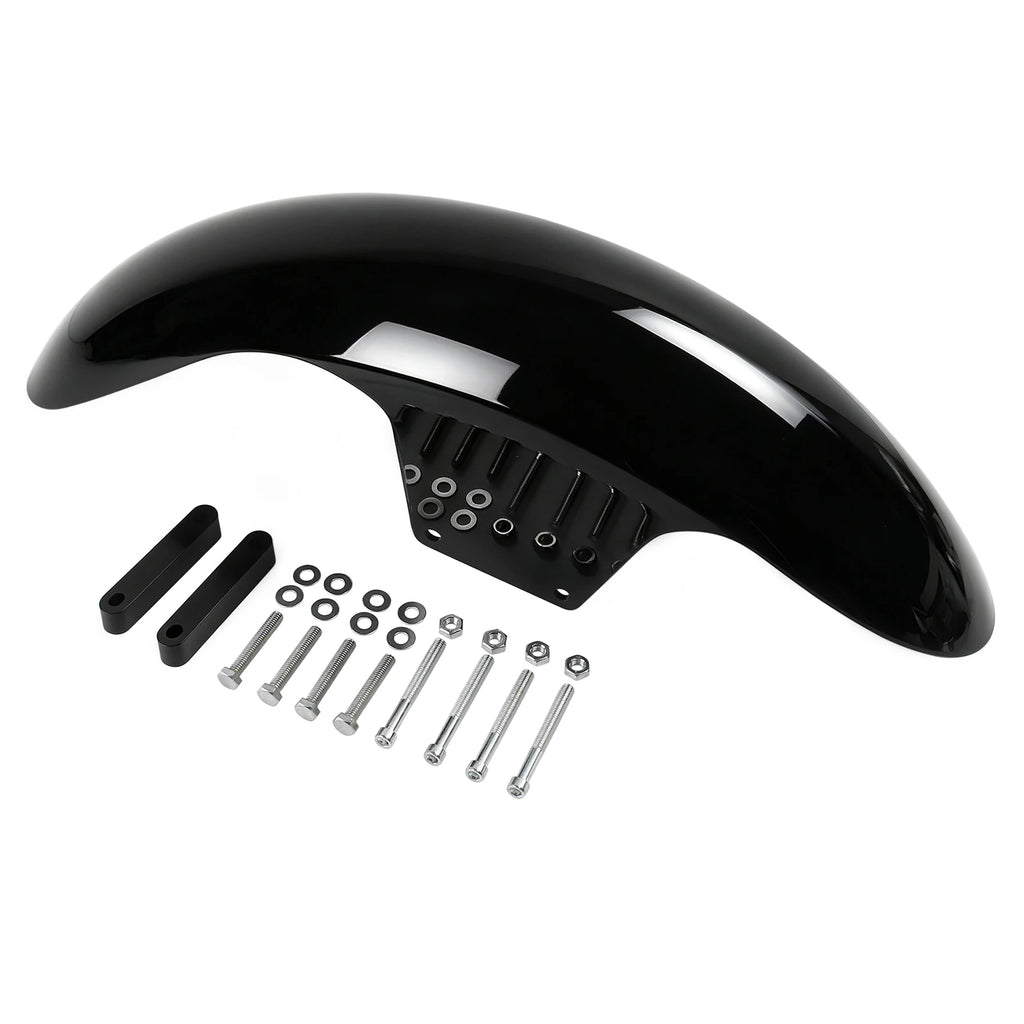 Motorcycle Gloss Black 21" Wrap Front Fender Mudguard For Harley Touring Street Road Glide Road  - Automotive LED Light