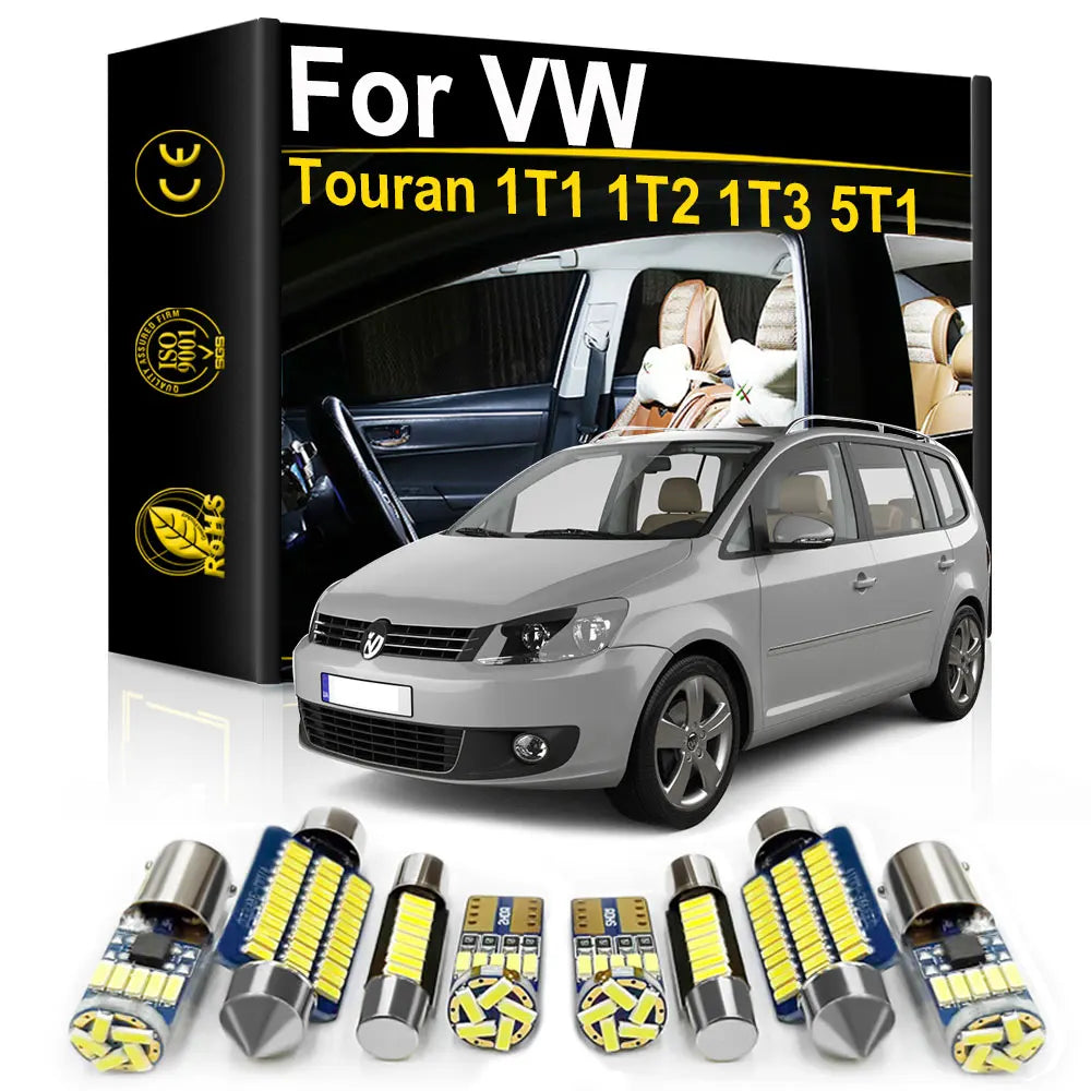 LED Interior Light Kit for Volkswagen VW Touran 1T1 1T2 1T3 5T1 Accessories 2008-2016 - Canbus Dome Map Door Trunk Bu...