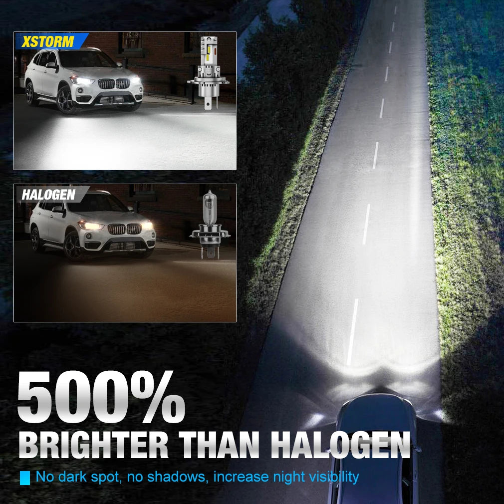 XSTORM H4 LED Headlight Bulbs 9003 HB2 Canbus High Low Beam Car Light 20000LM Turbo Led Di