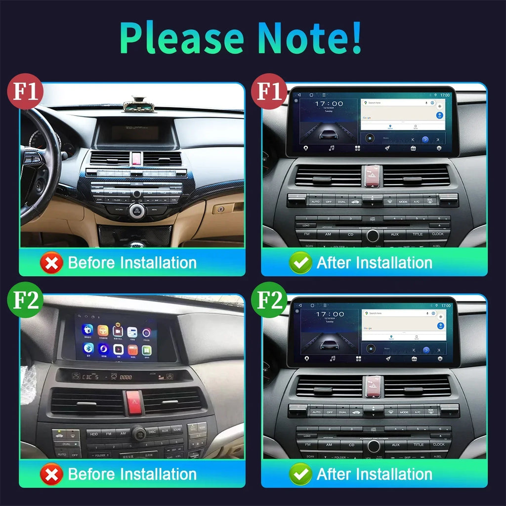 12.3inch For Honda Accord 8 2009-2013 Car Radio Multimedia Navigation Wireless Bluetooth C