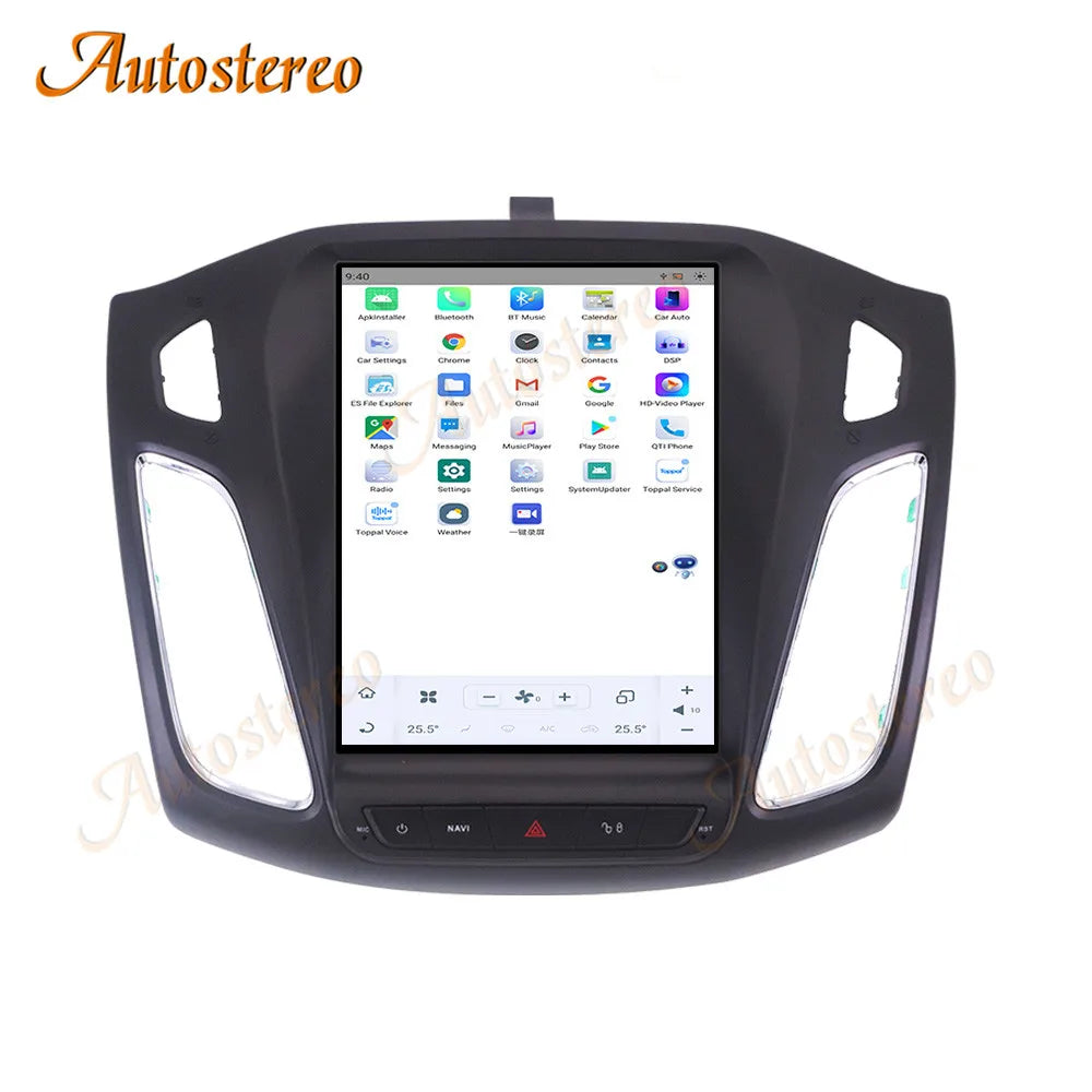 Vertical Screen Android 13 For Ford Focus 2012-2019 Tesla Style Car GPS Navigation Head Un