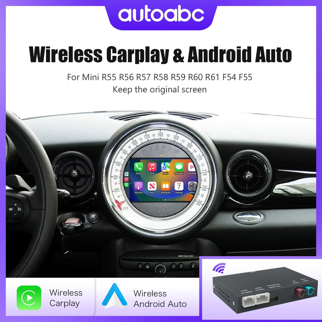 Wireless CarPlay Android Auto for Mini R55 R56 R57 R58 R59 R60 R61 F54 F55 Clubman Country