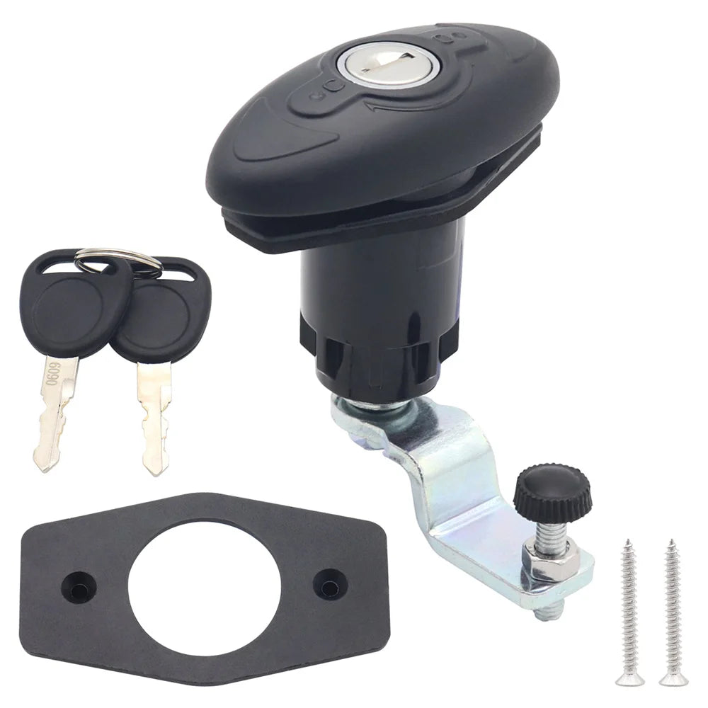Rotating Handle Lock Door Latch w/ 2 Keys for Camper RV Cabin Panel 10mm-40mm