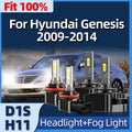 LED Headlights HID D1S Fog Lamp H11 Turbo Car Auto Bulb Headlamp Fit For Hyundai Genesis 2