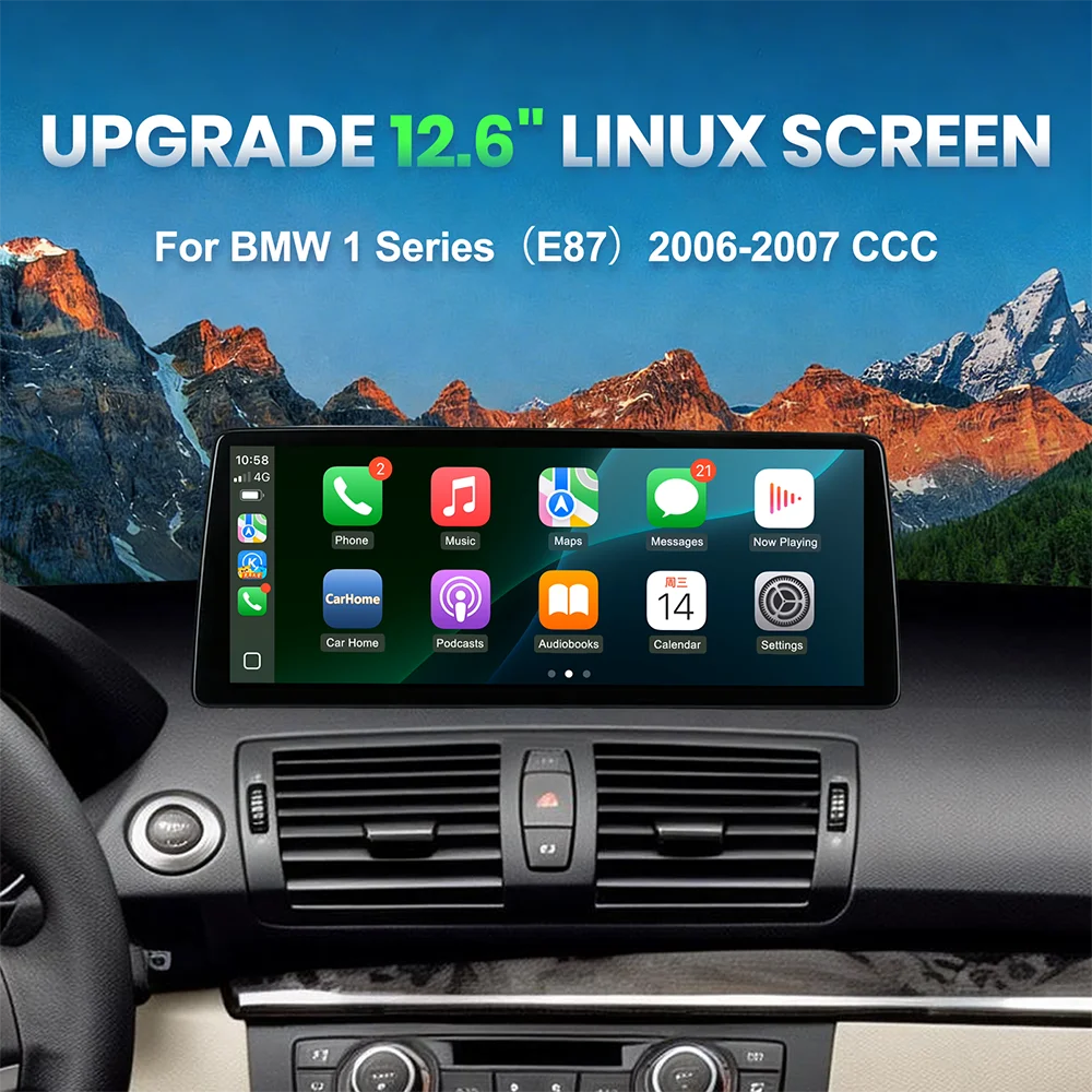 12.6 inch Ultra Wide Linux Screen Upgrade for BMW E87 1 Series 2006-2007 CCC 2008-2011 CIC | AUTOKITSHOP