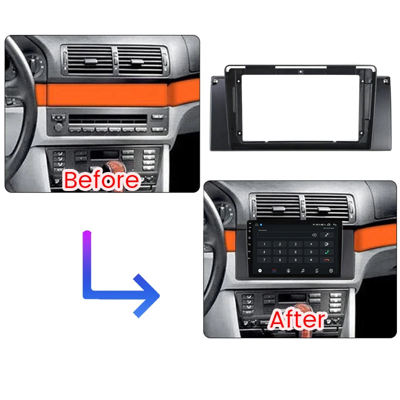 Car Multimedia Accessories For BMW E39 E53 X5 1995-2003 9inch Android Car Radio Fascia Ada
