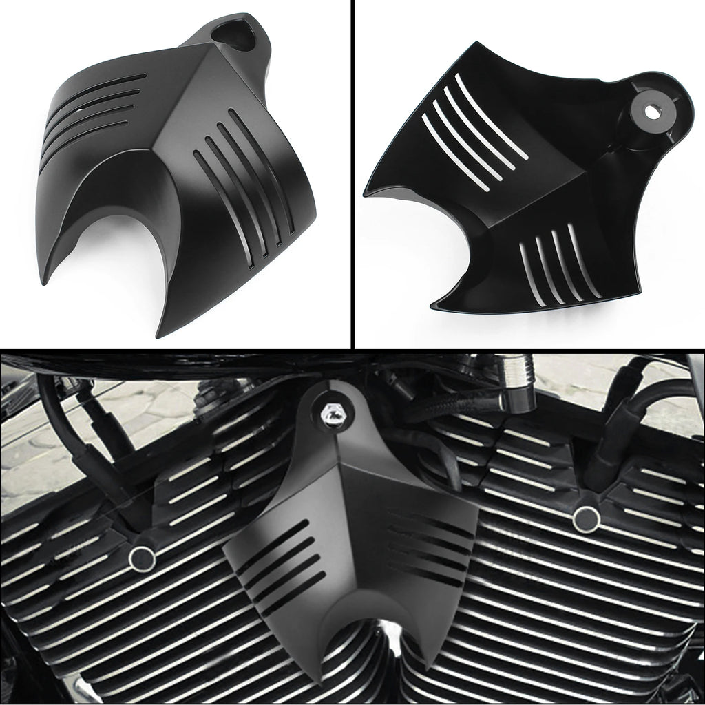 Motorcycle Black Big Twin Horn Cover Stock Cowbell Horns For Harley Dyna Softail Sportster Elect - Automotive LED Light