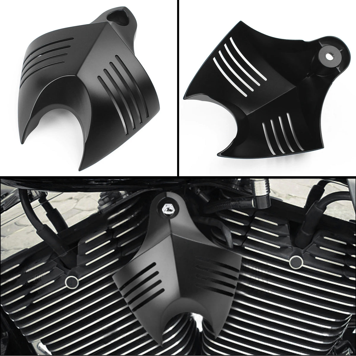 Motorcycle Black Big Twin Horn Cover Stock Cowbell Horns For Harley Dyna Softail Sportster Elect - Automotive LED Light