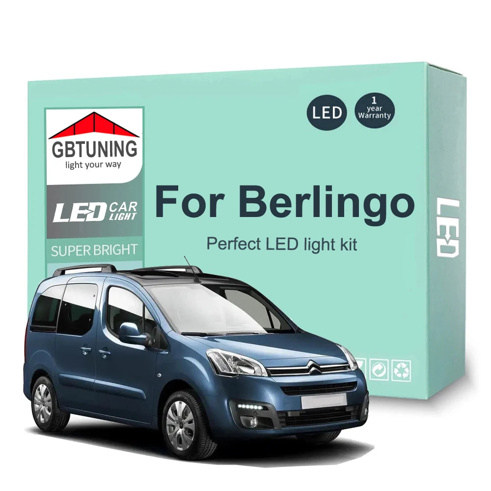 LED Interior Light Kit for Citroen Berlingo 1996-2014 - Canbus Dome Map Door Trunk Bulbs | AUTOKITSHOP