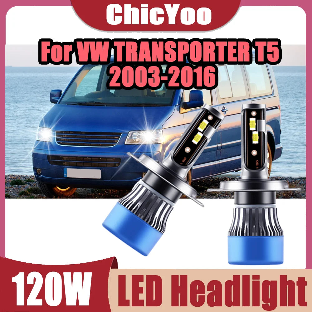 2X 3570 CSP Chips Front Headlights Canbus No error LED Headlights 120W High Power 6000K Wh