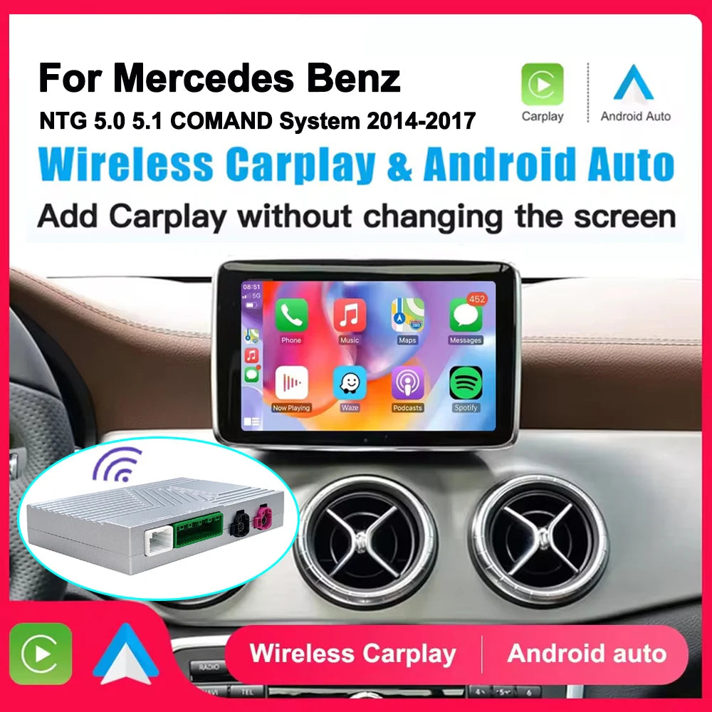 Wireless CarPlay Adapter Android Auto Module For Benz NTG 5.0 5.1 COMAND SystemC GLC W205