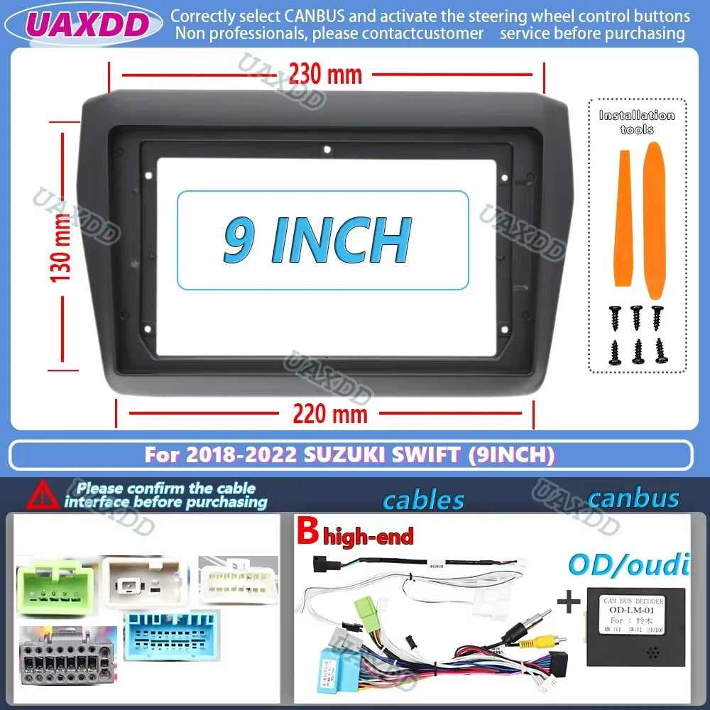 9 inch Car Radio Fascia Frame For SUZUKI Swift 2018-2022 Audio Install Dash Frame Mount Ki