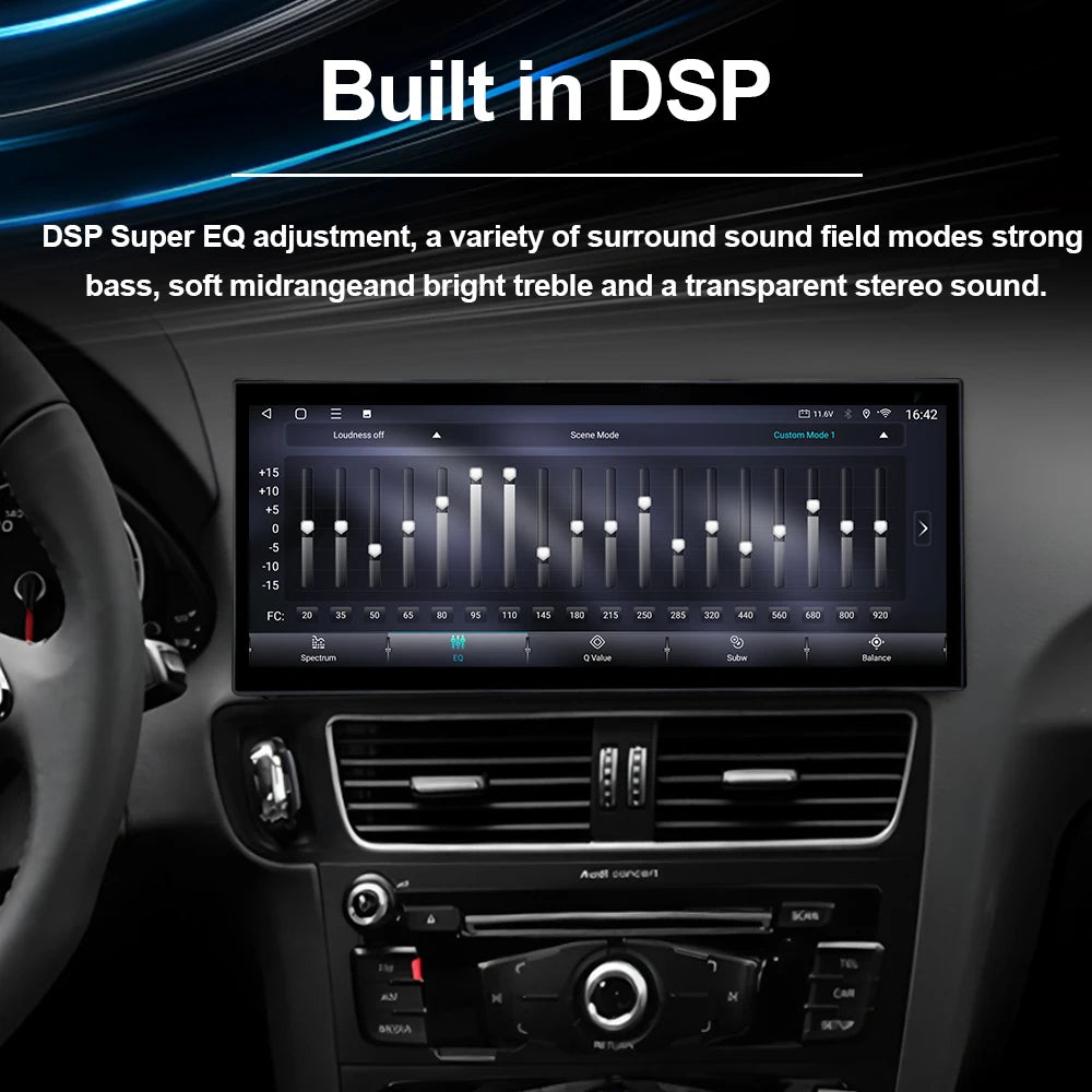 Android 14 System Car Radio Multimedia DSP Stereo For Audi Q3 2013-2018 WIFI 4G QLED Touch