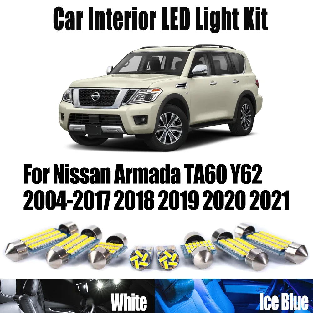 LED Interior Light Kit for Nissan Armada TA60 Y62 2004- 2018 - Canbus Dome Map Door Trunk Bulbs | AUTOKITSHOP