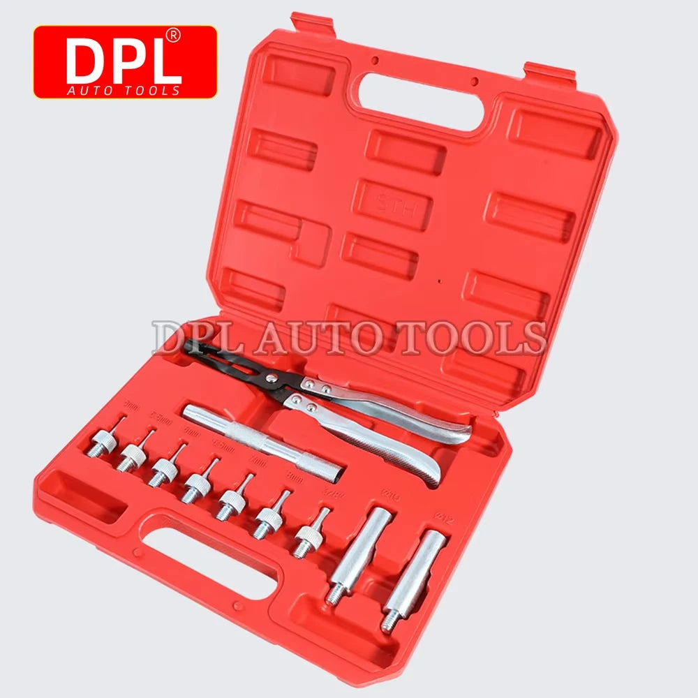 Comprehensive Valve Stem Seal Tool Set - 11PC with Pliers & Size Adapters for Full Repair - Automotive LED Light