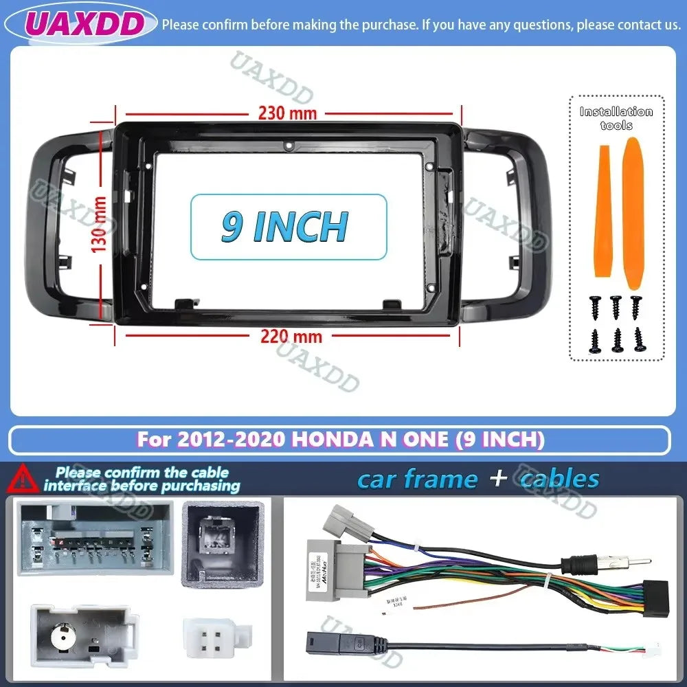9 Inch Audio Frame Radio Fascia panel is suitable for 2012-2020 HONDA N ONE Install Facia