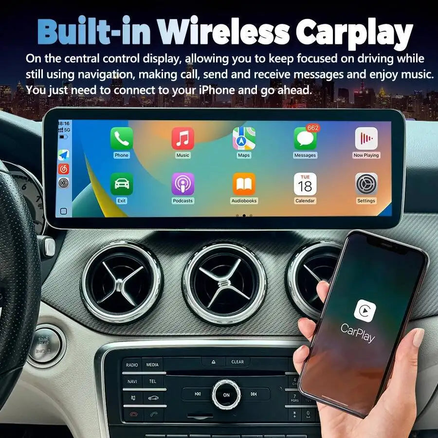 Android 15 Carplay Car Radio For Mercedes Benz A Class GLA CLA 2013-2018 14.9" Multimedia  | AUTOKITSHOP