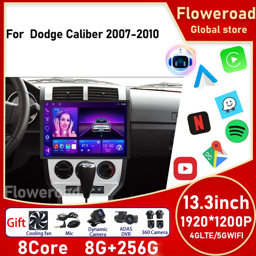13INCH Android For Dodge Caliber 2007 - 2010 4G 5G WIFI Car Radio Multimedia Video Player  | AUTOKITSHOP