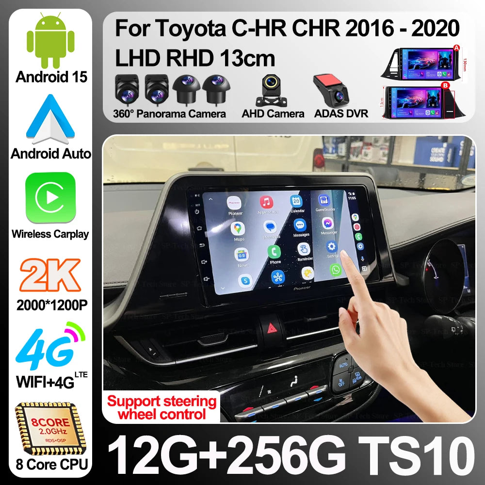 Android 16 For Toyota C-hr Chr 2016 2017 2018 2019 2020 2021 2020 Lhd Rhd 13cm Carplay Car | AUTOKITSHOP