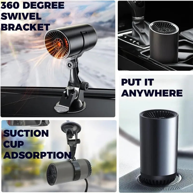 Electric Defogger Heater 12V 2in1 Car Heater Fan Dryer Windshield Defroster Anti Fog Fan for Car - Automotive LED Light