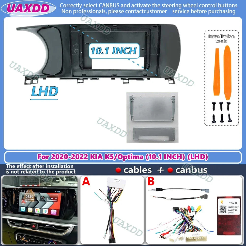 For 2020-2022 Kia K5 Optima 10.1INCH 2 Din Car Android frame panel fascia cable video harn