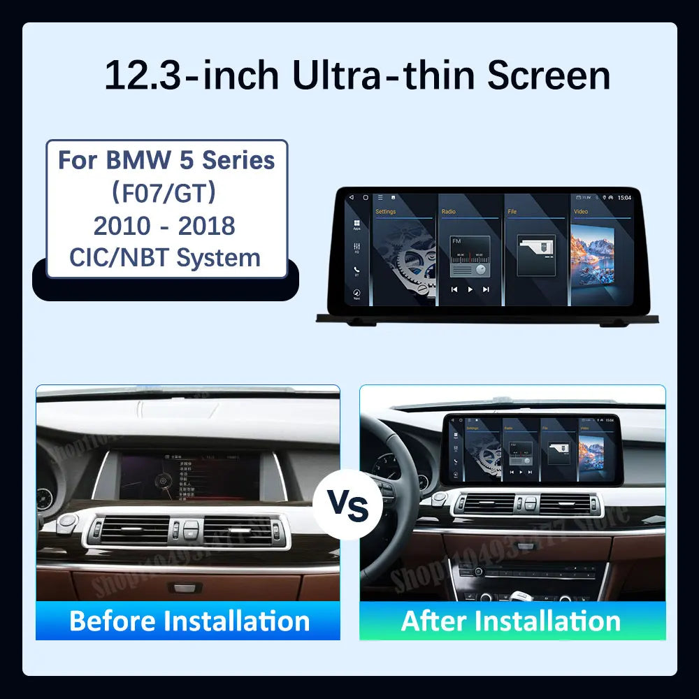 Android 14 BT 4G GPS DSP Stereo Car Radio Audio Multimedia Player for BMW 5 Series F07 GT