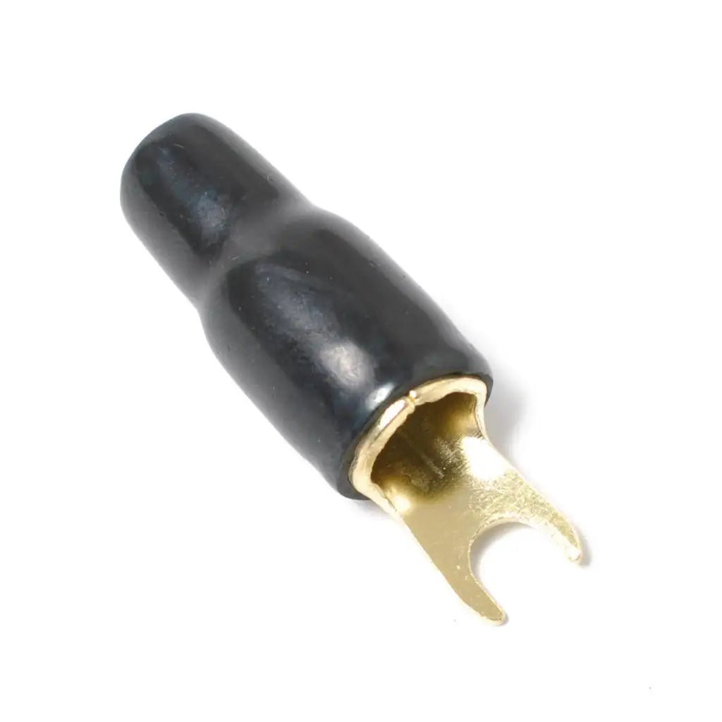4 Gauge Fork Terminal Black Red Gold Plated Wire End Connector Kit for Automotive Power Ground D - Automotive LED Light