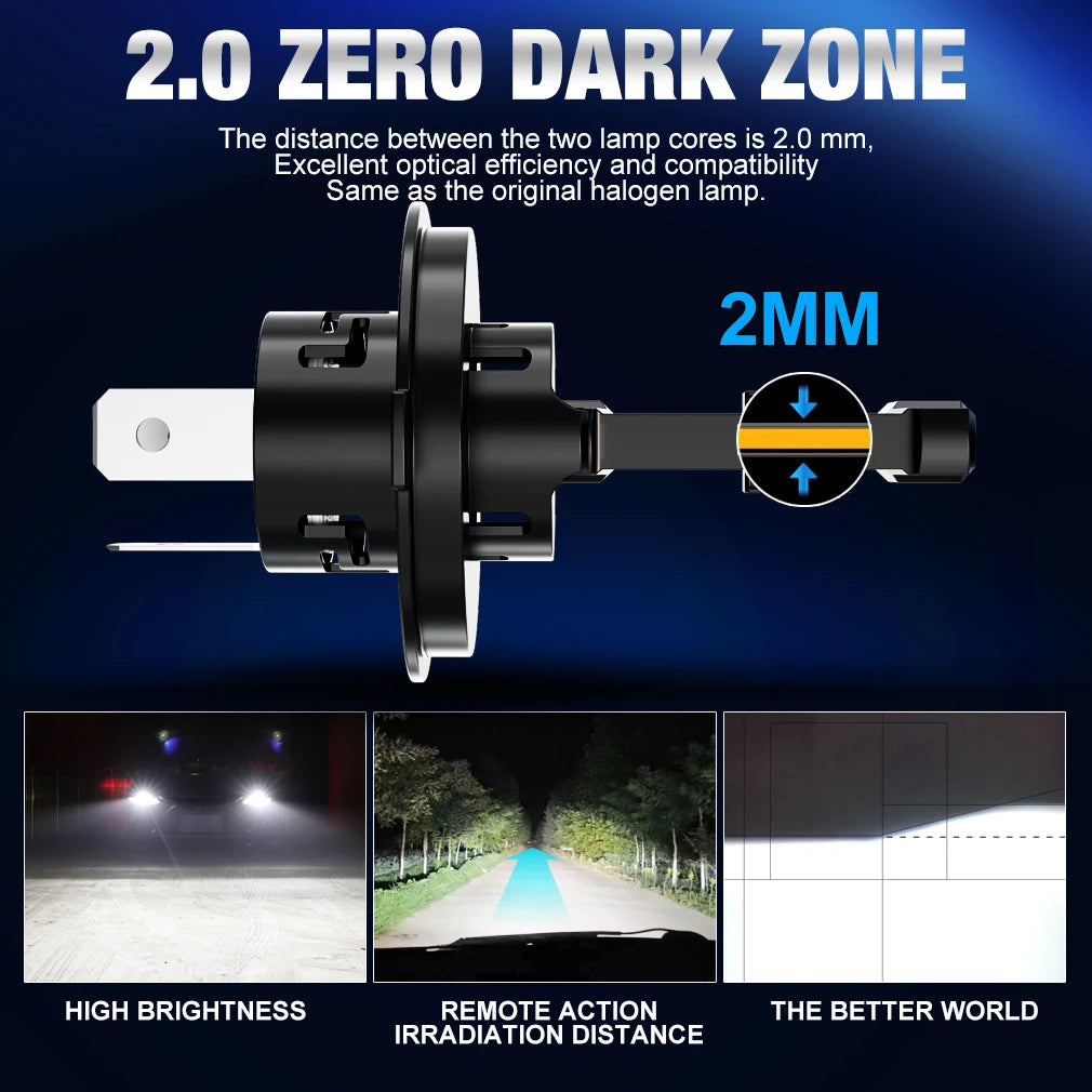 H4 H7 LED Headlight Bulb Canbus No Error 30000LM 150W CSP for Car Headlamp High Low Light