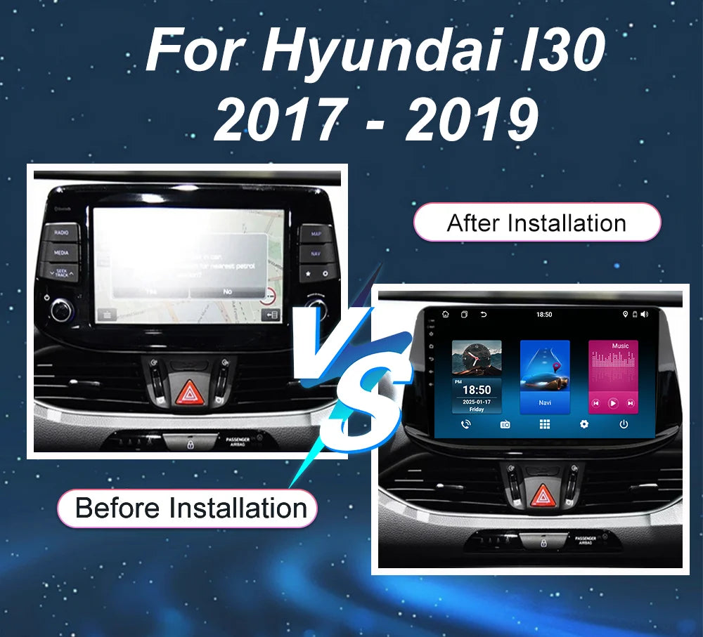 Android 16 Carplay Car For Hyundai I30 2017-2019 Auto Multimidia Video Player GPS Navigati