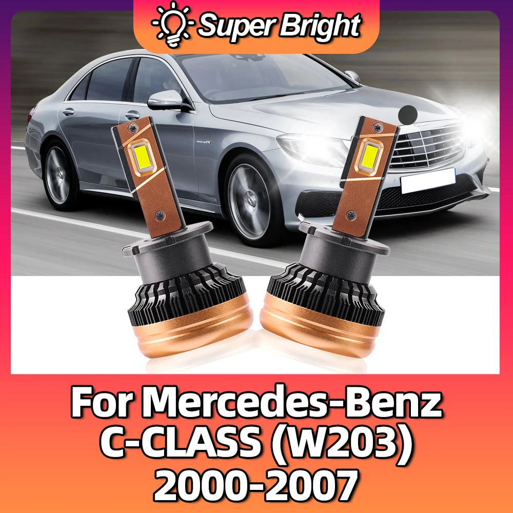 90W Car Auto LED Headlights D2S 1:1 HID Bulb Headlamp For Mercedes-Benz C-CLASS (W203) 200