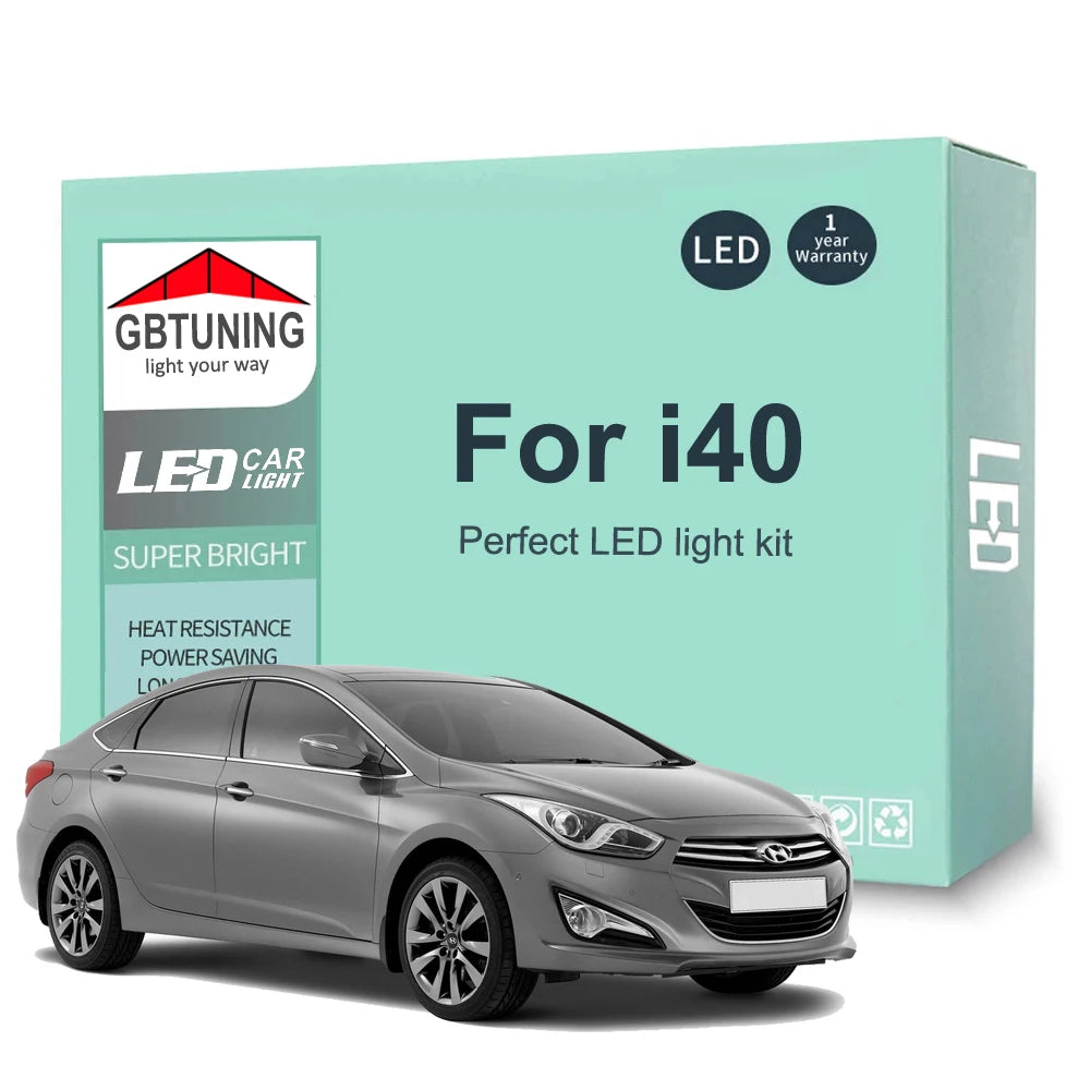 15-Piece LED Interior Light Kit for Hyundai i40 - Canbus Error-Free Bulbs | AUTOKITSHOP