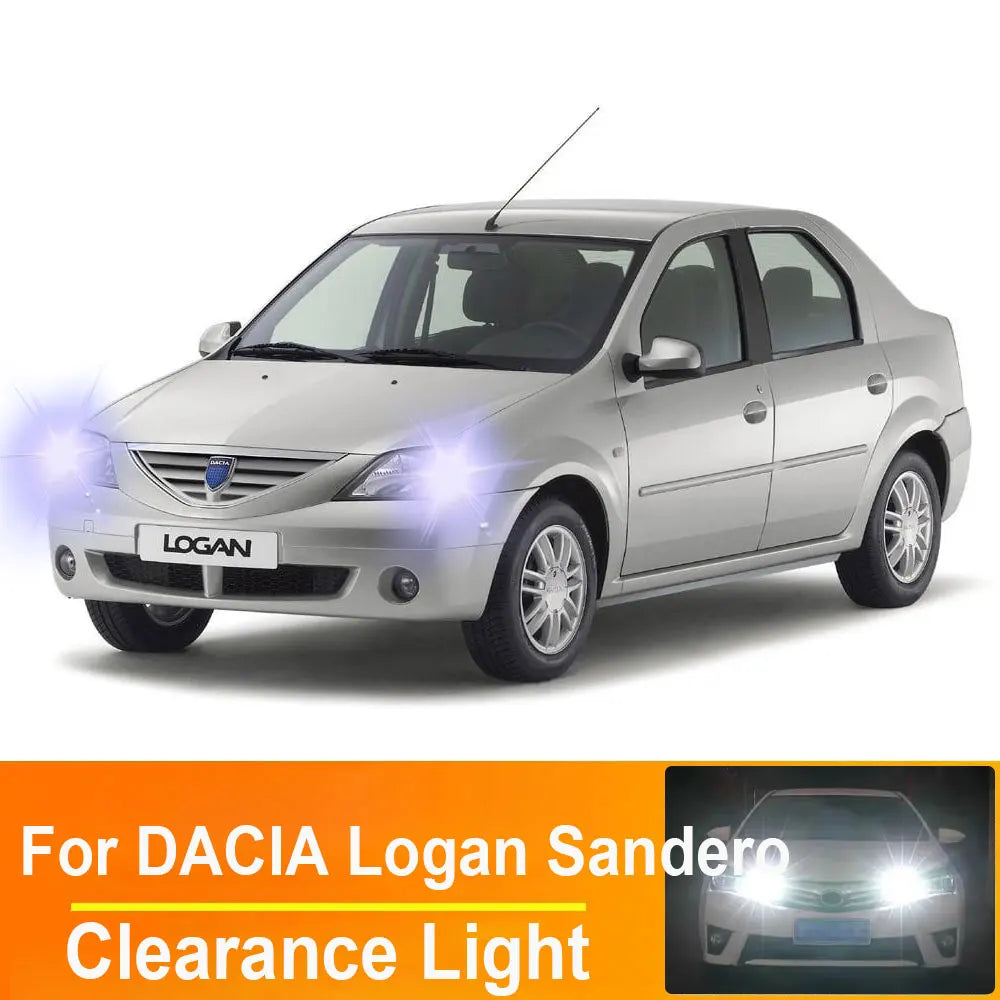2-Piece LED Interior Light Kit for Dacia Logan Sandero 2004- 2017 - Canbus Dome Map Door Trunk Bulbs | AUTOKITSHOP