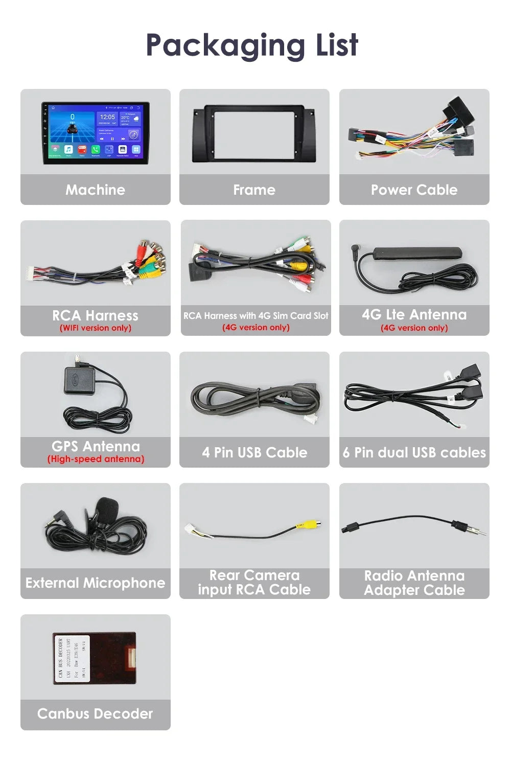 4G 8Core Android 13 Car radio For BMW 5 Series E39 X5 E53 2001-2007 Multimedia player 2din