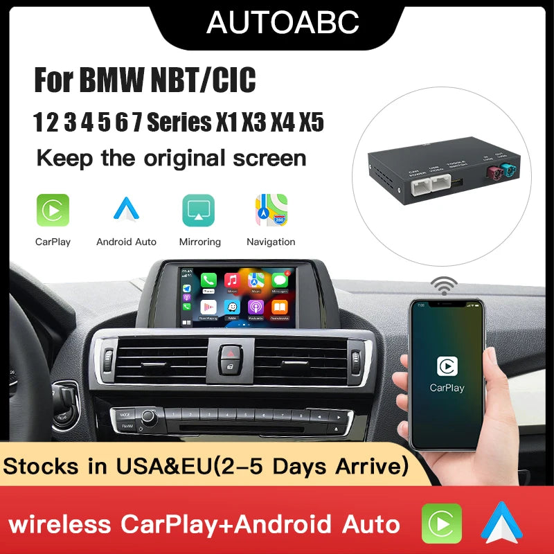 Wireless CarPlay Android Auto For BMW NBT/CIC 1 2 3 4 5 Series X1 X3 X4 X5 F20 F21 F23 F30 | AUTOKITSHOP