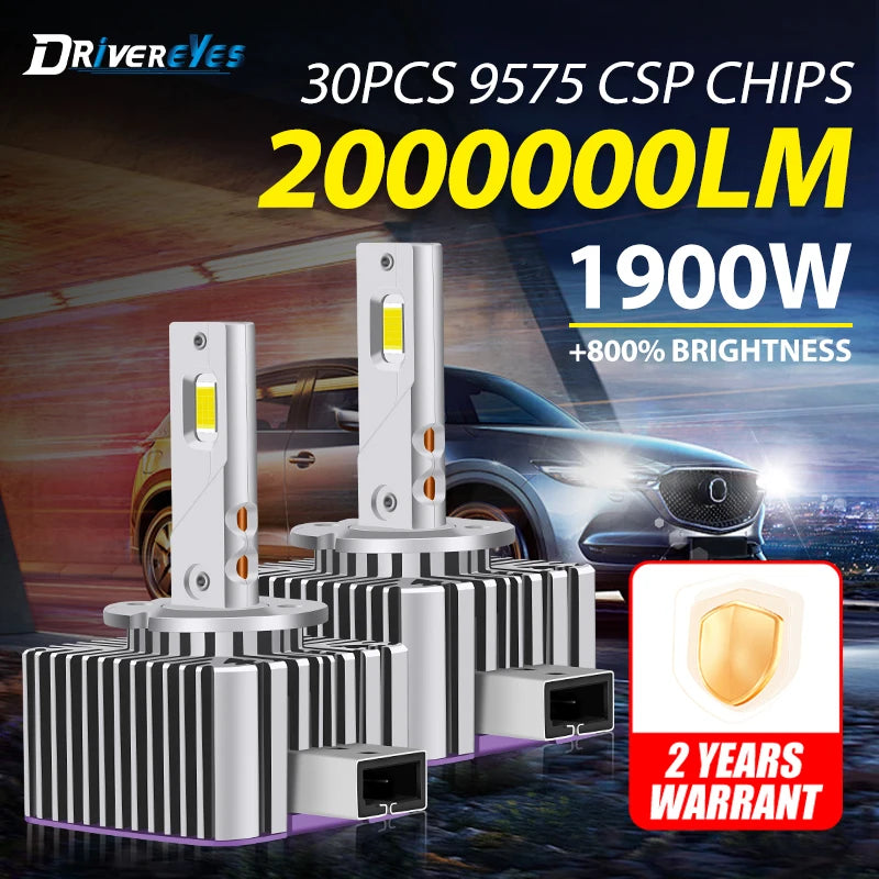 2000000LM D1S D3S LED Headlight LED HID D2S D4S Canbus D1R D2R D3R D4R 1900W Xenon Bulb Tu