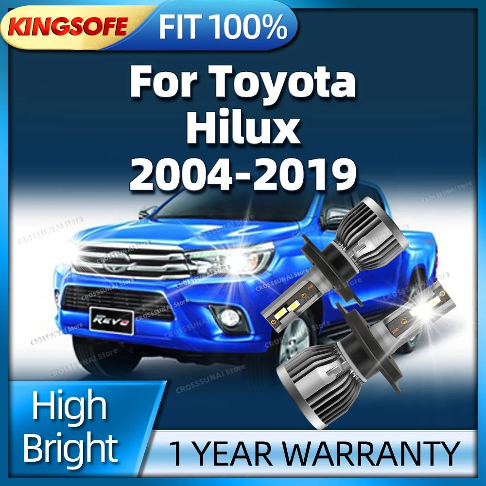 LED Headlight 30000LM H4 Auto Lamp For Toyota Hilux 2004-2019 2008 2009 2010 2011 2012 201