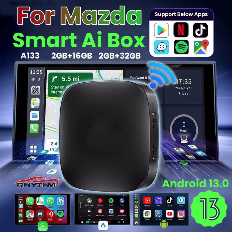 CarPlay Ai Box Android 13 Wireless Android Auto For Netflix Youtube For Mazda CX‑5 CX‑8 MX | AUTOKITSHOP