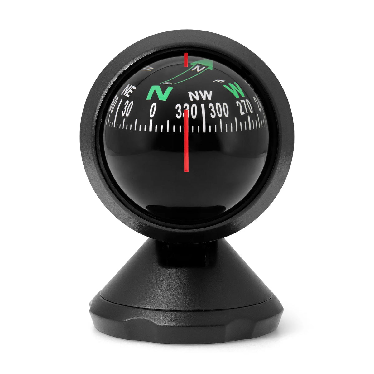 AD Mini Car Navigation Compass 360 ° Rotary Adjustable Spherical Dashboard Guide Compass For Boa - Automotive LED Light