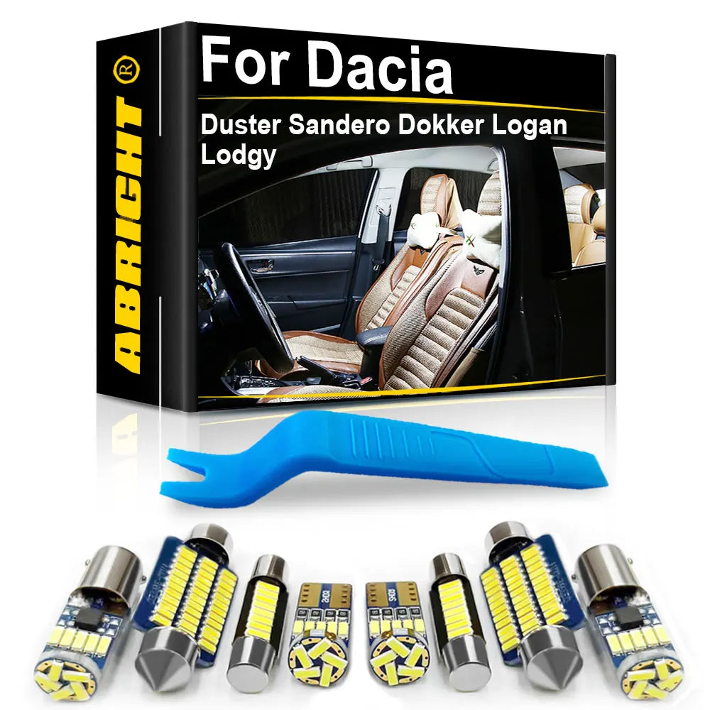 LED Interior Light Kit for Dacia Duster Sandero Lodgy Dokker Logan Jogger Spring I II MK1 MK2 MKI MKII Accessories Ca...