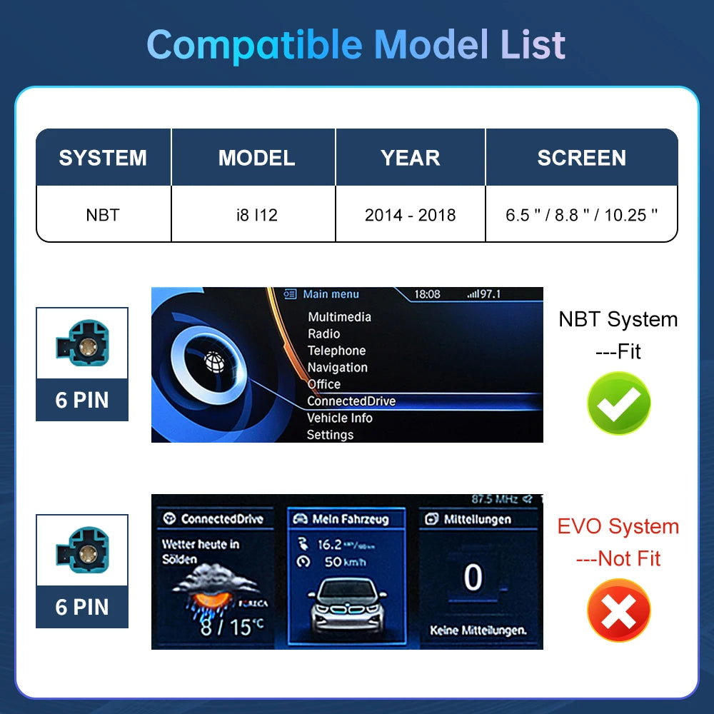 Road Top Wireless Carplay Decoder Interface For BMW i8 I12 NBT System 2014-2018 With AirPl | AUTOKITSHOP