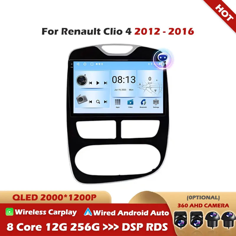 For Renault Clio 4 2012 - 2016 10'' Carplay Car Radio Multimedia Video Player Android Auto