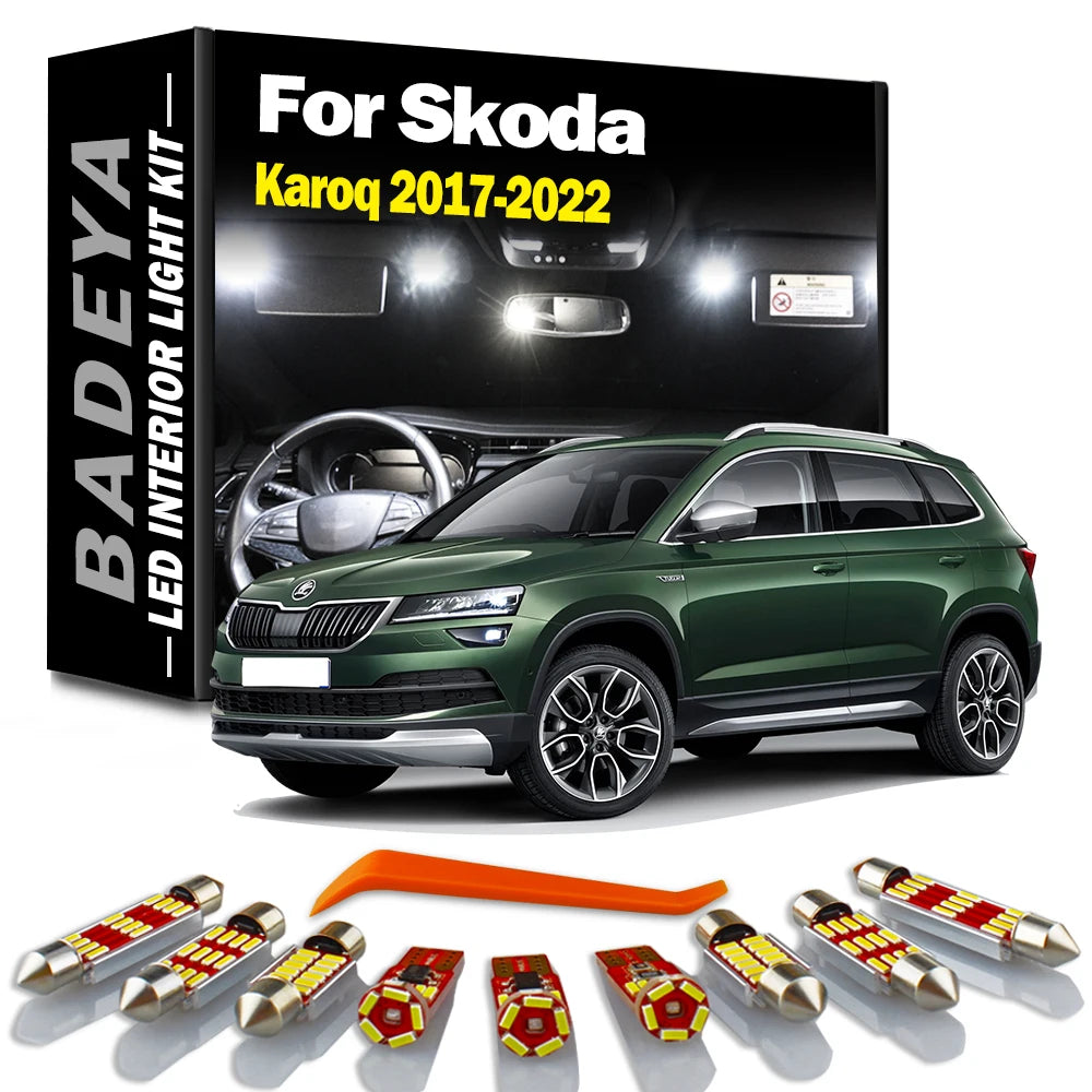 13-Piece LED Interior Light Kit for Skoda - Canbus Error-Free Interior Bulbs