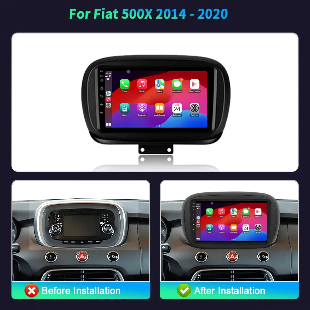 9 inch Car Radio Android 16 For Fiat 500X 2014-2020 BT Carplay Multimedia Navigation Head