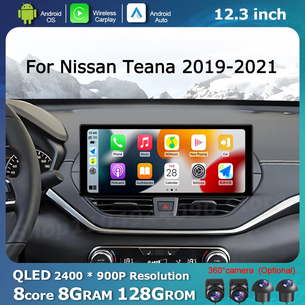for Nissan Teana 2019-2021 Intelligent Multimedia Radio Player GPS Navi WiFi BT Car Displa