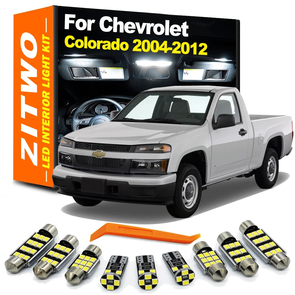 ZITWO 7Pcs Canbus No Error For Chevrolet Chevy Colorado 2004- 2009 2010 2011 2012 Car Bulbs LED Interior Map Dome Foot Light Kit