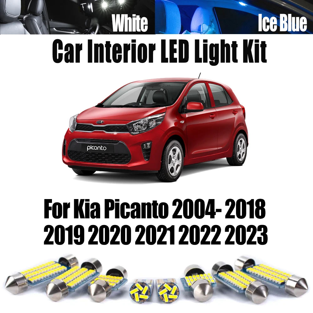 LED Interior Light Kit for Kia Picanto 2004- 2018 - Canbus Dome Map Door Trunk Bulbs | AUTOKITSHOP